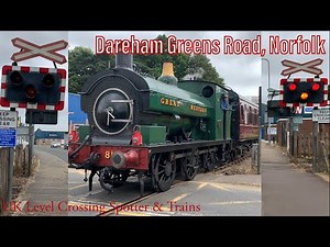 Rare, Open Level Crossing on Steam Railway. Greens Road Level Crossing (Norfolk) (25.07.2021)