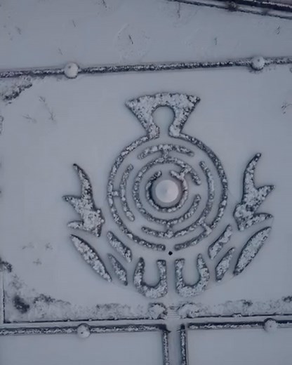 99K views · 3.9K reactions | The thistle maze at Balmoral, shaped under the guidance of His Majesty, looked especially enchanting last week as fresh snow glistened across the estate. A peaceful glimpse of winter’s artistry at the Highland home of the Royal Family. | Balmoral Castle | Facebook