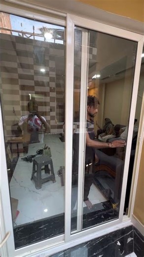 Domal section aluminium sliding door👍👍