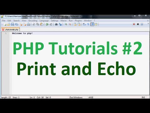 Basic PHP Tutorial 2: Print and Echo