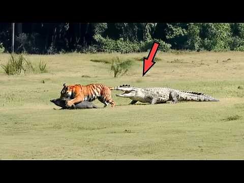 The Tiger Was Hunting and Didn't See the Crocodile! 25 Intense Tiger Battles Caught on Camera