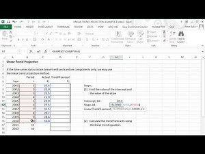 Finding the Linear Trend Forecast Using Excel