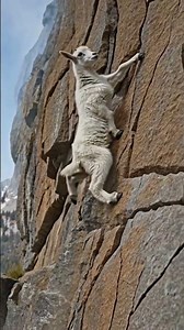 Mother Goat Teaches Baby to Climb a Vertical Cliff 🐐😱| Mountain Goats Climbing an Impossible Cliff