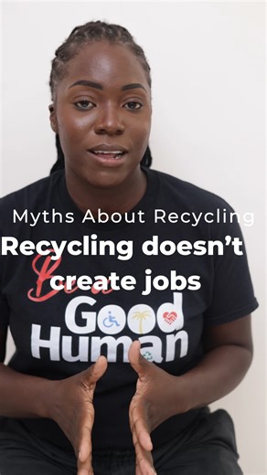 Good Humans 268 Inc on Instagram: "Myth: Recycling doesn’t create jobs Recycling creates jobs in collection, sorting, education, and innovation. 📌 Inclusive systems open doors for persons with disabilities. Waste management = employment opportunities."