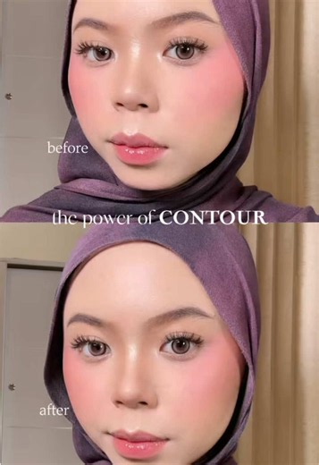 siapa yg blg kalo contour ga ngaruh? pake dikit aja keliatan bgt beda👀 #contouring #contouringhacks #contourtutorial #contourhack #tutorialmakeup