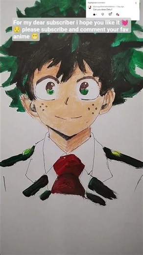 Deku Drawing tutorial ! My Hero Academia #deku #anime #art #drawing