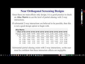 33 D optimal and Alias Optimal Screening Designs