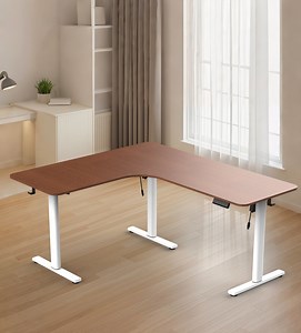 [Hot Item] Prorials Dual Motor Electric L-Shaped Height Adjustable Standing Desk with 3-Leg Support