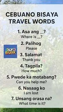 Learn Essential Cebuano Bisaya Travel Words | 8 Must-Know Phrases for Tourists