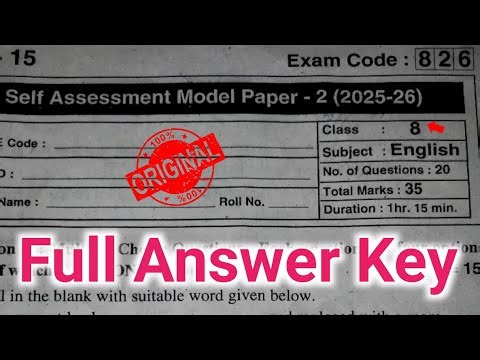 Ap 8th class English self assessment model paper 2 answer key 2025|8th fa2 english paper 2025 answer