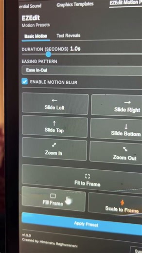 🎬 EZEdit Motion Presets – Premiere Pro Animation Presets Pack (2026)