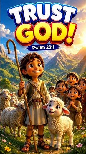 🐑 Trust God! | David & the Sheep | Psalm 23:1 | Bible Story for Kids #bibleforkids #jesuslovesyou