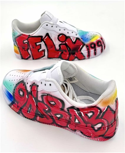 90's Airbrush Custom Sneakers Available in Miami