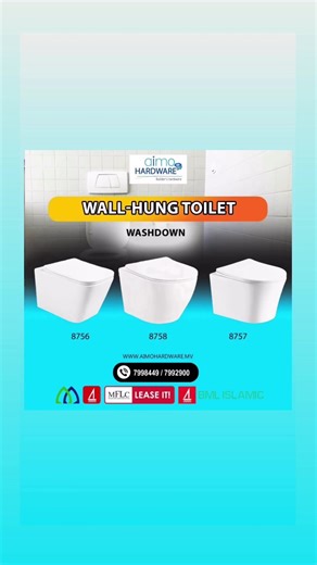 🌀 Aimo Wall Hung toilets With Push Buttom And System Included. 📞 7998449 7992900 Shop- 7992900 7714448 🌐 www.aimohardware.mv