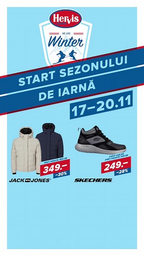 START sezonului de iarnă! ❄️ În perioada 17-20.11.2022, la Hervis Sports regăsești prețuri speciale pentru colecțiile de iarnă! 🛍 #getmovin #hervissports #winterstart #shoppingfun