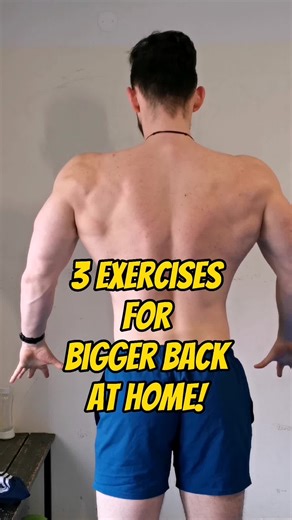 3 Exercises For BIGGER BACK AT HOME💣 #backworkout #backday #dumbbellworkout #homeworkout #athomeworkout #nogymnoproblem #fitness