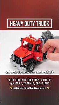LEGO Heavy-Duty Truck with Steering Axle Trailer #lego #legotechnic #truck