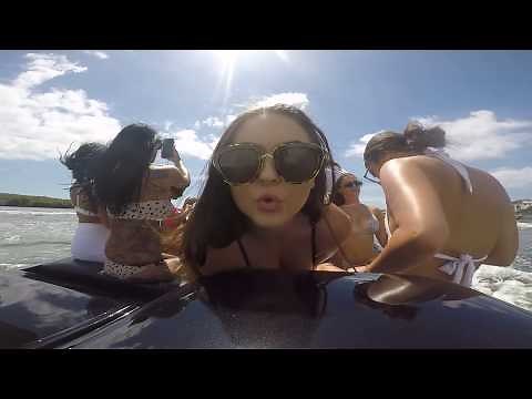 No such thing as too many girls on a cigarette boat!