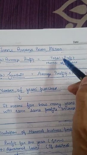 Simple Average Profit method (Formula) || Goodwill || Class 12
