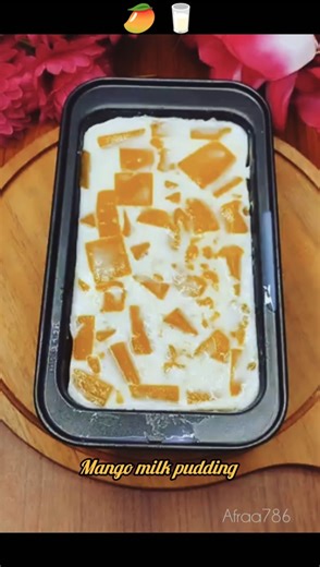 Mango Milk Pudding Recipe | Easy 2 Ingredients Dessert | Summer Special Mango Pudding #shorts #mango
