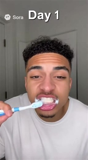 brushing my teeth until they shine white day 1 #viral #67 #brainrot #sora2