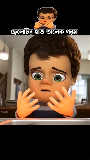 The boy's hand is very hot #3danimation #cartoon