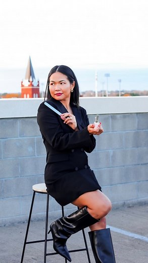 What the nail tech sees vs what clients sees during a cat eye polish 😂😂😂😂😂we love the finished look tho! | The Bobby Pin Hair Studio