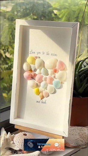 DIY Make This Beautiful Seashell Frame at Home | Perfect Home Decor! #craft #shortsfeed #handmade