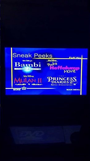 Sneak Peeks Menu from Mary Poppins: 40th Anniversary Edition 2004 DVD (Disc 1)