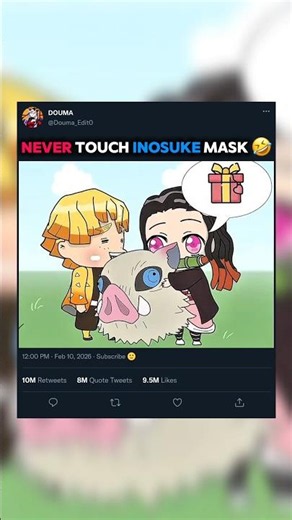 Never Touch Inosuke Mask 🤣 #demonslayer #inosuke #zenitsu #nezuko #tanjiro #fyp #kny #anime #shorts