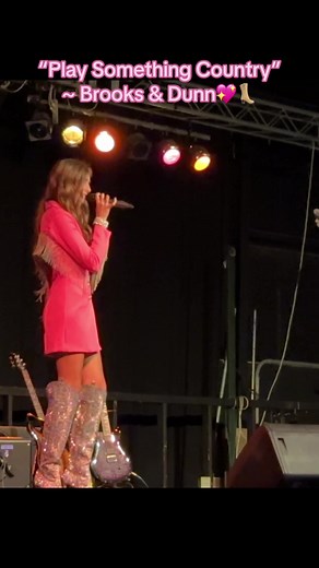 Girl in Pink Dress Singing Brooks & Dunn's Play Something Country