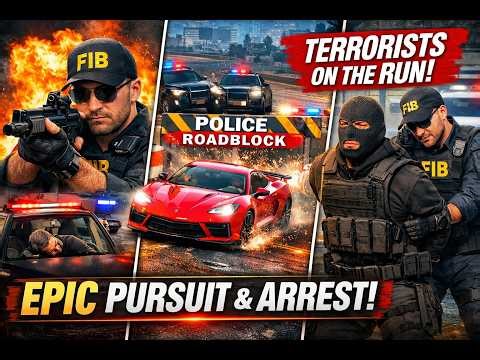 GTA 5 LSPDFR | FIB POLICE | Highly Dangerous Armed Pursuit of Terrorists