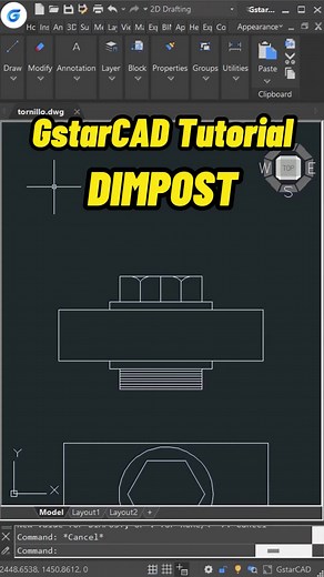 Use DIMPOST to add units in dimensions in GstarCAD #CAD #GstarCAD #engineering #architecture