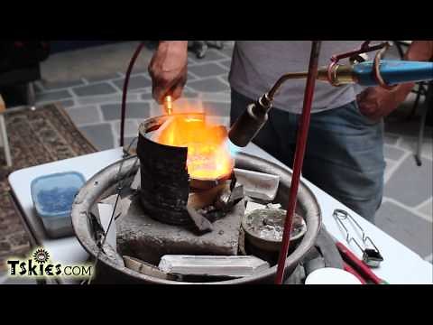 Casting With Fire Aaron Anderson navajo Silversmith making a bracelet