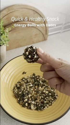 Energy Balls with Dates 🍫 | Quick & Healthy Snack Recipe #shorts