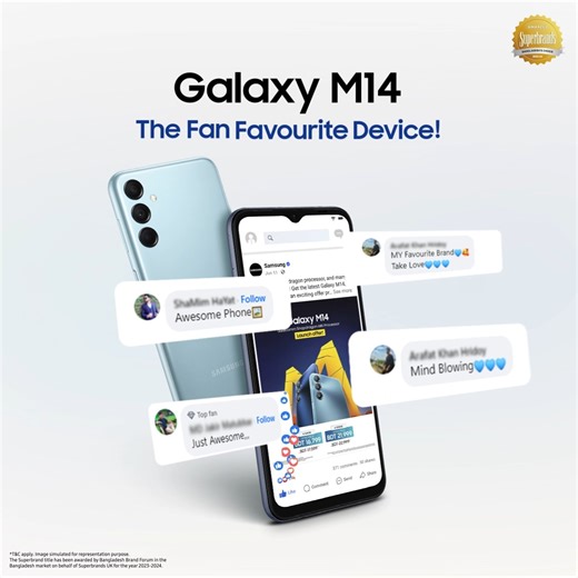 We are overwhelmed by the amazing response the Galaxy M14 has received. Get this amazing device with Triple cam, Snapdragon processor, and many more exciting features. To buy yours, visit the nearest authorized Samsung outlet today. | Samsung