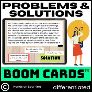 Problem and Solution Text Structure Boom Cards | 3rd Grade Reading