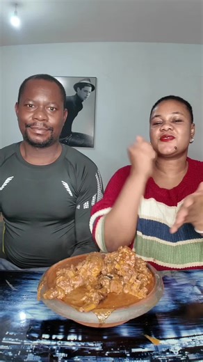 Rock paper scissors mukbang challenge, Fufu with Peanut goat meat soup mukbang