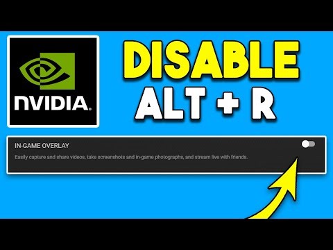 How to Disable Alt+R on Nvidia Geforce Experience (2026)