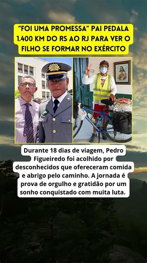 Pai pedala do RS ao RJ para cumprir promessa feita ao filho 💛 #shortsfeed