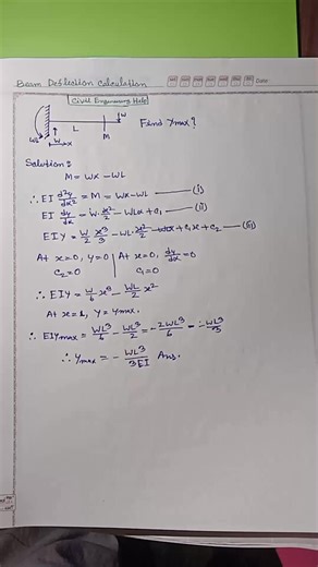 12K views · 163 reactions | Beam Deflection Calculation #education #beamdeflectioncalculate #beamdesign #design #engineering #civilengineering #Construction #structuralengineering | Civil Engineering Help | Facebook