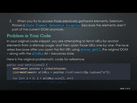 How to Fix the Stale Element Reference Exception in Selenium WebDriver