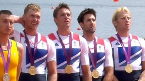 Olympics rowing: Britain's men's four collect gold medals