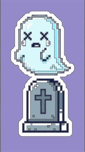 Easy Pixel Art Ghost & Tombstone Drawing for Beginners!