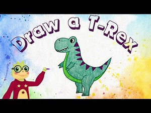 How to Draw a T-Rex Dinosaur - Directed draw, step by step for kids!