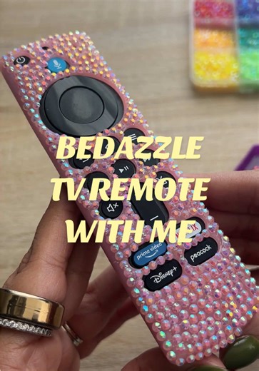 Bedazzling my @Amazon Fire Stick remote control because even the little things deserve to sparkle ✨💎 This DIY rhinestone remote makeover was so easy and instantly upgraded my office/craft room aesthetic. If you love bedazzling, cozy crafts, and adding personality to everyday items, you need to try this ✨ #BedazzledRemote #FireStickRemote #DIYCrafts #RhinestoneDIY #CraftTok