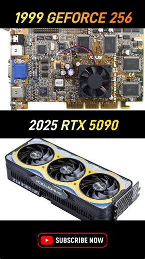 🔥 1999 GEFORCE 256 VS RTX 5090 2025 🔥 #shorts #viralshorts #shortsfeed #computer #pc