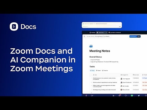Zoom Docs and AI Companion in Zoom Meetings