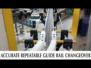 Pack Expo Connects Live Demo– Fast, Adjustable, Repeatable Guide Rail Changeover with NO Fine Tuning