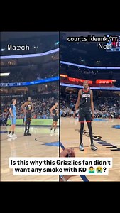 12K views · 16 reactions | Is KD the best trash talker in the NBA 樂 ? Back in March This Grizzlies fan to KD: “I don’t want no smoke outta you KD, leave me alone.” Yesterday KD looked at Ja Morant's dad in the eyes and said your son doesn't want to be here, enjoy your time in Memphis. | TheBballtalkerz | Facebook